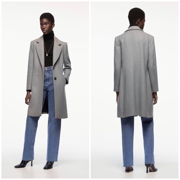 ZARA GREY TAILORED BUTTON WOOL COAT SIZE XS ARITZIA MAXMARA - Picture 6 of 6
